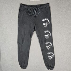 Ed Hardy Men Pants M Gray Embroidered Sweatpants Graphic Punk Skull